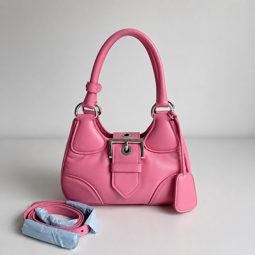 Pink Leather Shoulder Bag