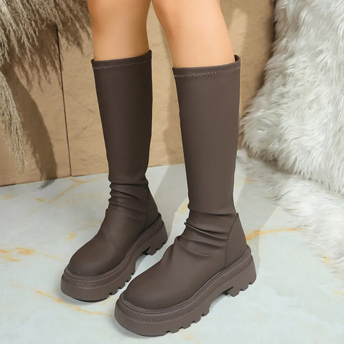 Elastic Round-Toe Booties