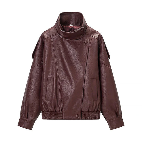 Litchi Leather Shoulder Bag