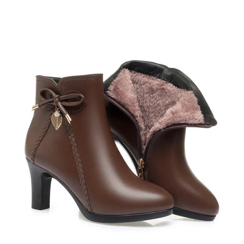 Plush Velvet High-Heel Boots
